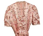 Vintage 70s Pink Satin Maxi Formal Dress M