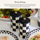 Farmhouse Salt And Pepper Shaker Ceramic Salt And Pepper Holders Black-and-white