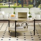 Coffee Table 2 Tier Tables For Living Room Round With Storage Floor For Bedroom