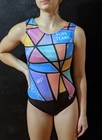 Gk Elite Gymnastics Leotard Multi-color Geometric Print Size Cm