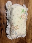 Vintage Small Baby Pillow Bunnies  Ruffled Trim Nursery