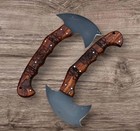 Pair Of 2 Custom Handmade Carbon Steel Tomahawk Axe Hunting Throwing Camping Axe