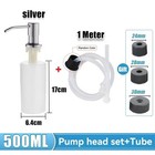 500ml Kitchen Sink Soap Dispenser Stainless Steel Pump Head With 17 Oz Bottle