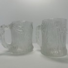 Mcdonald s Flintstones Glass Mug Cup 1993 Clear Frosted Set Of 4