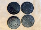 Set Of 4 Vintage Montana State Black Gold Metal Souvenir Coasters 3 5    Wide