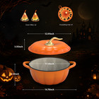 7 5 Qt Pumpkin Shaped Cast Iron Dutch Oven W  Lid  Halloween Pot Mat  Oven Mitts