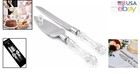 Elegant Stainless Steel Cake Knife   Server Set W  Crystal Handle - Perfect Gift
