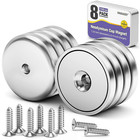 Pack Of 8 Magnet Cup100 Lbs Pull Force Rare Earth Magnets With Countersunk Hole 