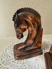 Pair Of Copper Plated Art Deco Machine Age Trojan Horse Bookends