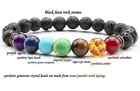 Chakra Bracelet Healing Beads Lava Natural Reiki Stone 7 8mm Gemstone Meditation