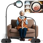 30x 10x Large Floor Magnifying Glass With Adjustable Light   Stand - Ideal For C