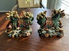 Vintage Chinese Resin Carved Foo Dogs Pair