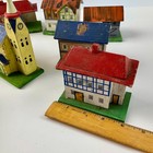 Antique German Erzgebirge Putz Wood Village  9bldgs 