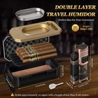 Travel Cigar Humidor Set With Torch Lighter  Ashtray  Holder  Humidifier   Hygro