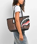 Sprayground Checker Fade Tote    new Black Travel Large Shoulder Bag