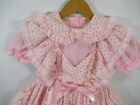 Vintage Kids Avenue Full Circle Frilly Dress Girls 5 Pink Ruffle Lace Pageant