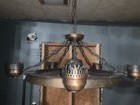 Vintage Wagon Wheel Hanging Chandelier  5-light  24-inch