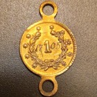 1860 s Gold Plated Love Token  Civil War Liberty wreath Counter charm medal fob 
