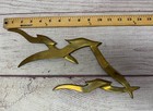 Set Of 3 Vintage Brass Graceful Flying Seagulls Wall Hangings Vintage Mcm Decor
