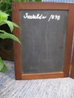 Small Early Antique School Double Slate Chalkboard Mortise   Pin Wood Frame