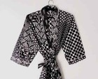 Indian Floral Printed 100  Cotton Robe Long Kimono Sleepwear Night Kimono Dress