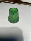 Vintage Braun   Corwin Mini Flower Pot Green Swirl Slag Glass Planter