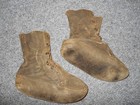 French Army Vtg 1940 s Wwii All Leather Mens Ice Boots Overboots              J2