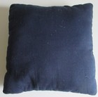 Small Accent Pillow Sewn From Vintage Overshot Coverlet Navy Cream 6 1 2 Inch Sq