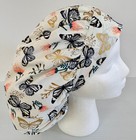 Butterfly Floral Print Size Large Medical Bouffant Scrub Cap Surgery Hat