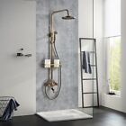 Antique Brass Bath Rainfall Wall Mounted Shower Faucet Set Tub Spout Mixer Tap