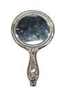 Designer Womens Antique Silver Plate Floral Hand Mirror 9 5 