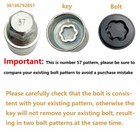 36136792851 Antitheft Wheel Stud Bolt Locks 14 X 1 25mm With 1 Key Compatible Wi