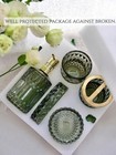 5 Piece Glass Bathroom Accessories Set Soap Dispenser Toothbrush Holder