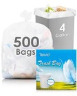 500 Count 4 Gallon Trash Bags - Clear Plastic Waste Basket Liners For Home   Off