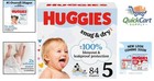 Huggies Snug   Dry Size 5 Baby Diapers - 84 Count  Softness   Wetness Indicator