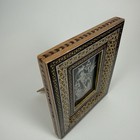 Vintage Persian Khatam Kari Inlay Marquetry Frame Silver Bird Copper Wall Art 
