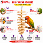 Bonka Bird Toys 1317 Large Natural Slat Chewer Spinning Wood Parrot Cage Toy Pet