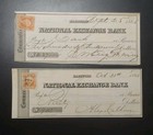 1866 Us Civil War Era Lot 10 National Exchange Bank Checks Stamps Hartford Ct