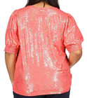 Michael Kors Women s Coral Pouf Sleeve Crew Neck Wear To Work Top Plus Size 3x