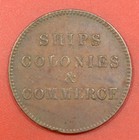 1827 Prince Edward Island Ships And Colonies Token vf xf 