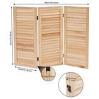 3 Panel Room Divider Screen Freestanding Indoor Folding Wood Room Partition