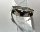 Vintage Taxco Los Ballesteros 3 Green Stone Bracelet 1950 s 54 Gr Hallmarked