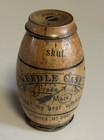 German Antique Wood Barrel Sewing Needle Case  Pat No 2001  Art  740
