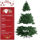 6 5 7 5ft Pre-lit Christmas Tree Artificial Snow Flocked For Home Holiday Decor