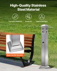 Vevor Cigarette Butt Receptacle With 4 Disposal Openings Stainless Steel Silver
