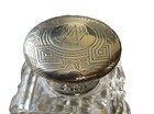 Antique Victorian Cut Glass Perfume Bottle Sterling Silver Cap English Hallmarks
