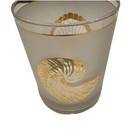 Vintage Culver 22k Gold Sea Shell Set Of 2 Frosted Glass Tumblers 