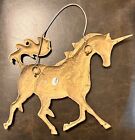 Vtg Unicorn Brass Wall Hanging