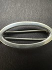 Vintage Sterling Silver 925 Small Oval Hair Clip Barrette 1 5   