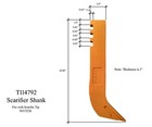 2 Scarifier Shanks   Tips  Fits Many John Deere Motor Graders- T114792  T6y5230